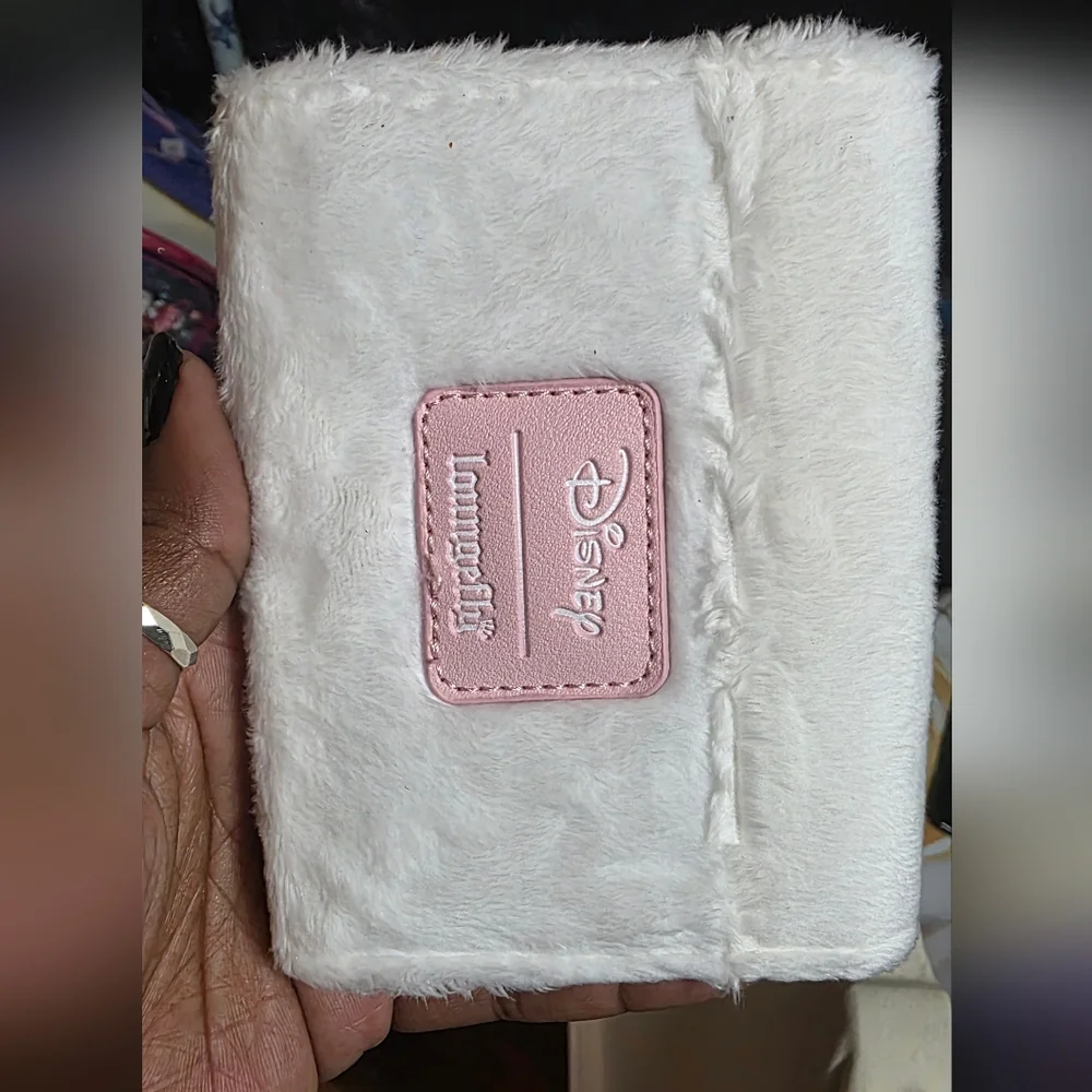 Loungefly White and Pink Cat Plush Wallet